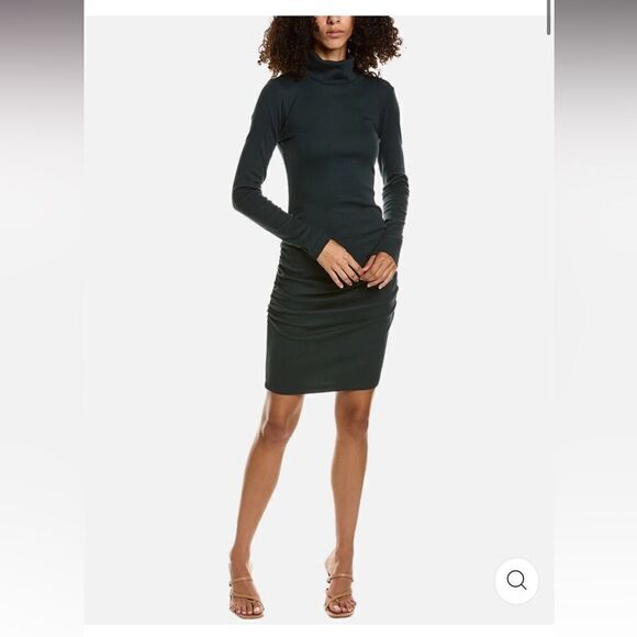 NWT Womens Michael Stars Velma Turtleneck Ribbed Mini Dress in black, size XS - Picture 1 of 6